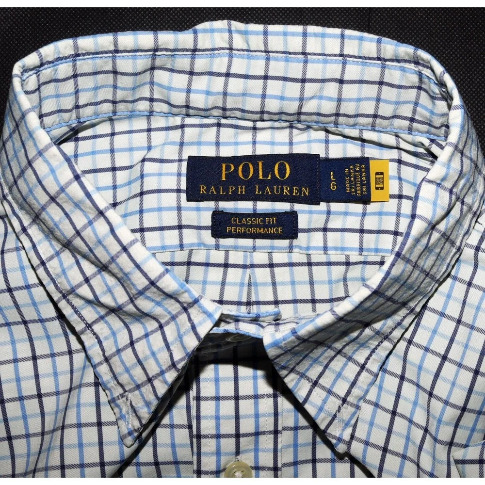 Polo Ralph Lauren Classic Fit Performance‎ Men's Button Down Shirt Size Large